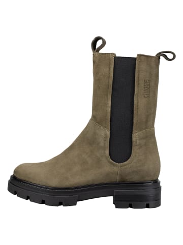 Cinque Leder-Chelsea-Boots in Khaki
