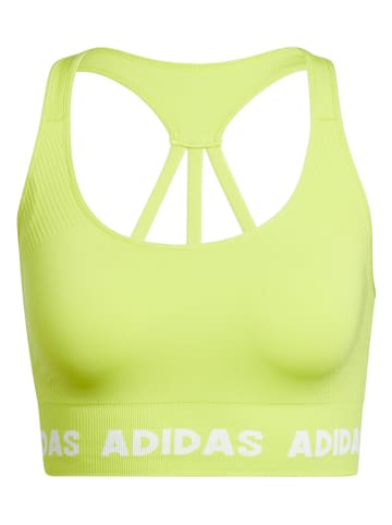 Adidas Biustonosz sportowy "Designed 4 Training" w kolorze limonkowym