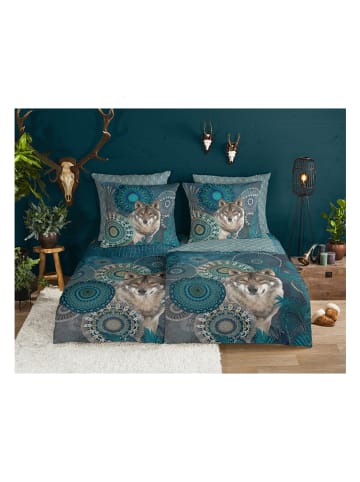 Hip Flanellen beddengoedset "Kiska" petrol