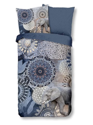 Hip Flanellen beddengoedset "Bjirke" blauw/meerkleurig