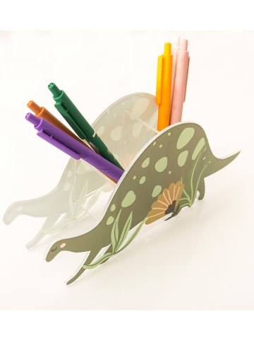 Folkifreckles Stifteköcher "Dinosaur" in Grün - (B)21 x (H)12 x (T)5,5 cm