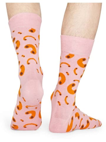 Happy Socks Skarpety "Macroni" w kolorze jasnoróżowo-pomarańczowym
