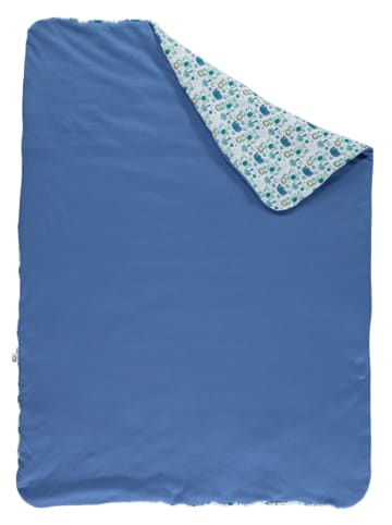 Lamino Dwustronny koc w kolorze błękitno-niebieskim - 96 x 73 cm