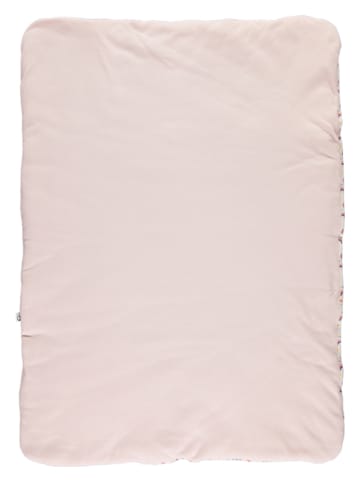 Lamino Dwustronny koc w kolorze biało-jasnoróżowym ze wzorem - 98 x 72 cm