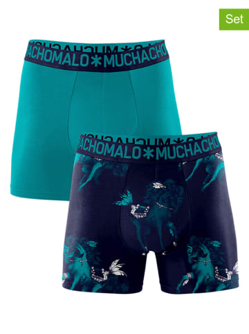 Muchachomalo 2-delige set: boxershorts turquoise/donkerblauw