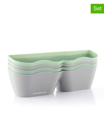InnovaGoods 4-delige set: schoenhouders grijs/groen - (B)9 x (H)26 x (D)10 cm