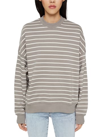 ESPRIT Sweatshirt in Grau/ Weiß