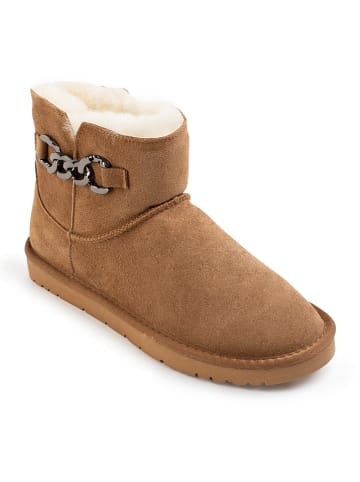 Gooce Leren winterboots "Jiny" lichtbruin