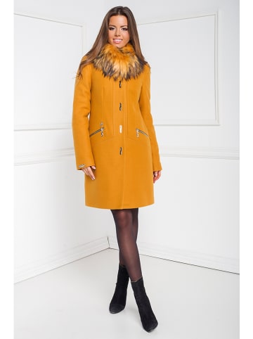 Ciriana Wełniany płaszcz w kolorze żółtym