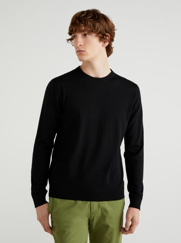 Benetton Wełniany sweter w kolorze czarnym