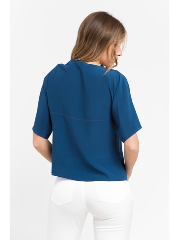 Trussardi Jedwabna bluzka w kolorze niebieskim