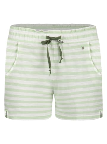SHORT STORIES Pyjama-Shorts in Grün/ Weiß