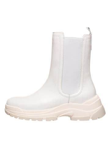 Marc O'Polo Shoes Skórzane sztyblety "Maia 12A" w kolorze białym