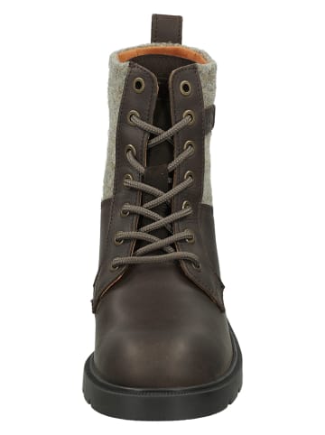 Camel Active Skórzane botki "Leaf" w kolorze ciemnobrązowym