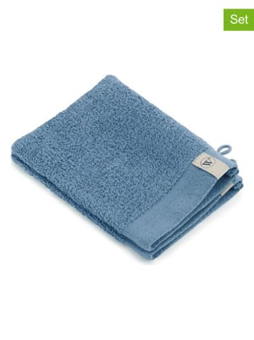 Walra 4er-Set: Waschhandschuhe "Soft Cotton" in Petrol