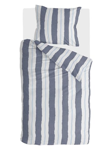 Walra Renforcé beddengoedset "Nautic Stripes" donkerblauw