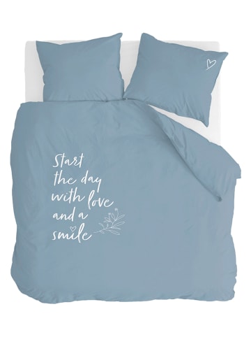 Walra Komplet pościeli renforcé "Smile with Love" w kolorze niebieskim