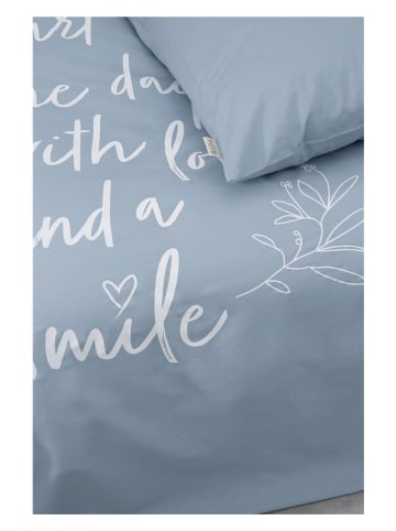 Walra Komplet pościeli renforcé "Smile with Love" w kolorze niebieskim