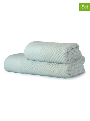 Colorful Cotton Ręczniki (2 szt.) "Esse" w kolorze miętowym