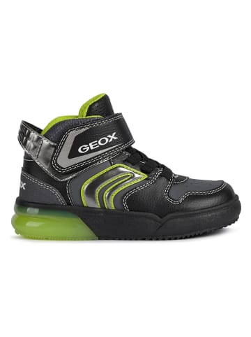 Geox Sneakersy "Grayjay" w kolorze antracytowo-limonkowym