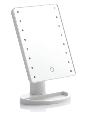 InnovaGoods LED-Spiegel in Weiß - (B)17 x ()27 x (T)12 cm