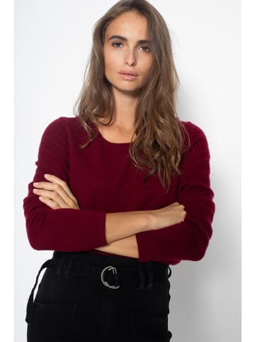 Just Cashmere Kaszmirowy sweter "Vivian" w kolorze bordowym