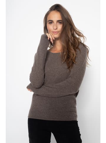 Just Cashmere Kaszmirowy sweter "Vivian" w kolorze szarobrązowym