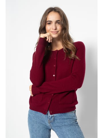 Just Cashmere Kaszmirowy kardigan "Katharine" w kolorze bordowym