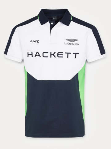 Hackett London Koszulka polo "Camiseta" w kolorze granatowo-białym