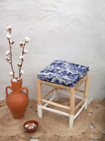 Madre Selva Poduszka w kolorze niebiesko-białym do siedzenia - 37 x 37 cm