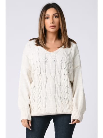 Plus Size Company Sweter "Billie" w kolorze kremowym