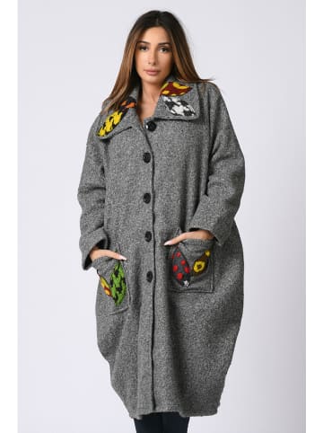 Plus Size Company Wollen mantel grijs