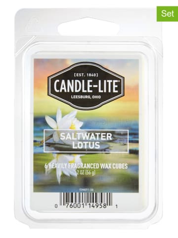 CANDLE-LITE 2-delige set: geurwas "Saltwater Lotus" wit - 2x 56 g