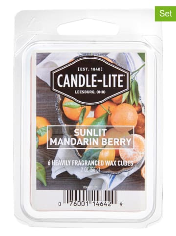 CANDLE-LITE 2-delige set: geurwas "Mandarin Berry" oranje - 2x 56 g