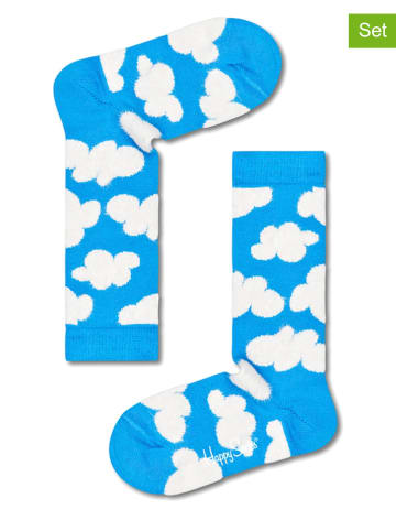 Happy Socks 2-delige set: sokken "Cloudy" lichtblauw/wit