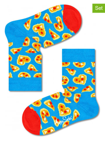 Happy Socks 2-delige set: sokken "Pizza Love" lichtblauw/meerkleurig