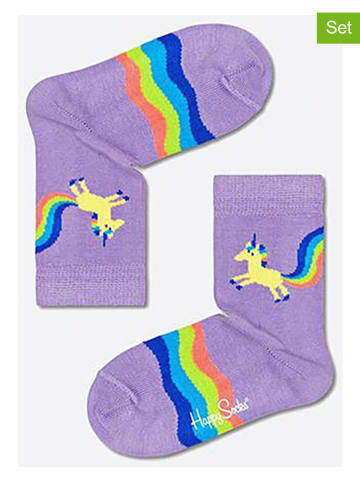 Happy Socks 2er-Set: Socken "Rainbow Tail" in Lila
