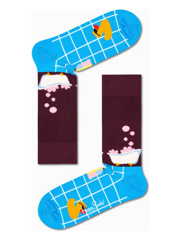 Happy Socks 2-delige set: sokken "Me Time" lichtblauw/paars