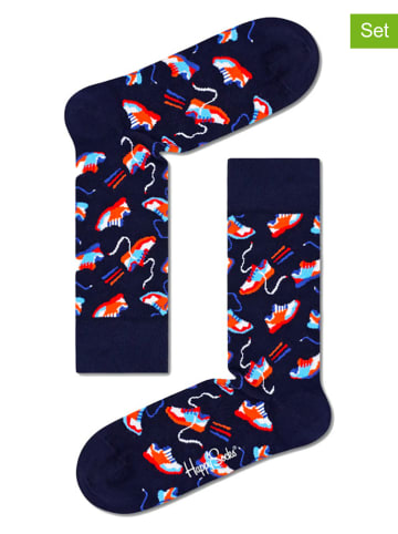 Happy Socks 2-delige set: sokken "Run For It" donkerblauw/meerkleurig