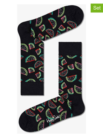 Happy Socks Skarpety (2 pary) w kolorze czarnym