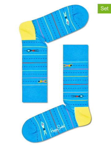 Happy Socks 2-delige set: sokken "Workout" lichtblauw