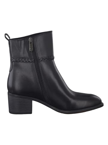 Marco Tozzi Leren enkellaarzen zwart