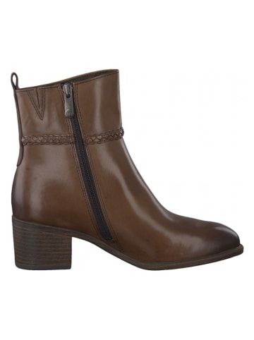 Marco Tozzi Leder-Stiefeletten in Cognac