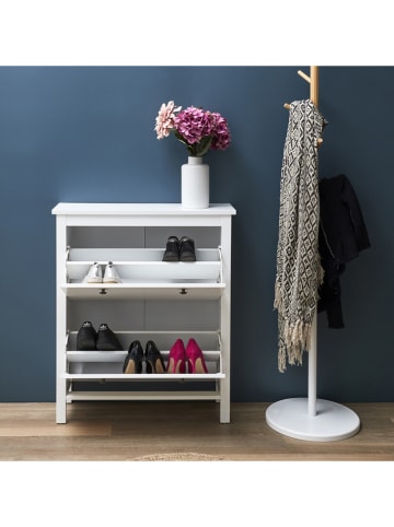 THE HOME DECO FACTORY Schuhregal in Weiß - (B)78 x (H)92 x (T)24,5 cm