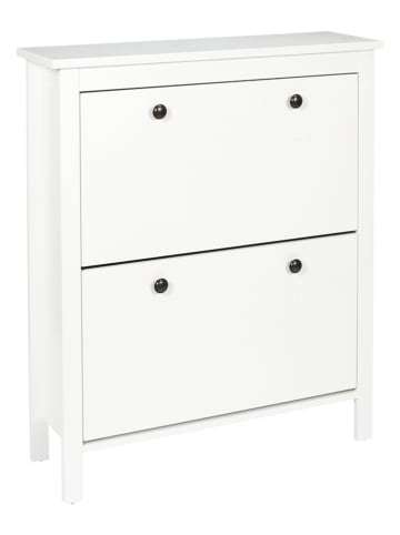 THE HOME DECO FACTORY Schuhregal in Weiß - (B)78 x (H)92 x (T)24,5 cm