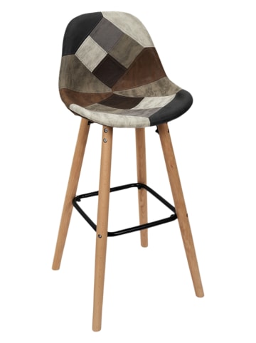 THE HOME DECO FACTORY 2-delige set: barkrukken lichtbruin/crème/bruin - (B)39 x (H)92,5 x (D)45 cm