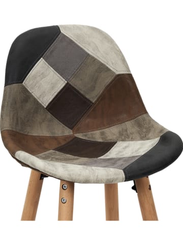 THE HOME DECO FACTORY 2er-Set: Barhocker in Hellbraun/ Braun/ Creme - (B)39 x (H)92,5 x (T)45 cm