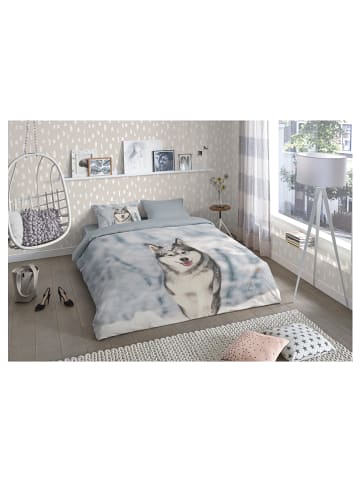 Good Morning Komplet pościeli flanelowej "Husky" w kolorze szarym