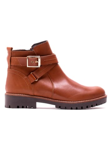 Helene Rouge Leder-Ankle-Boots in Cognac