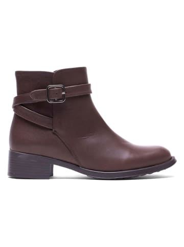 Helene Rouge Leder-Ankle-Boots in Braun